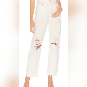 Agolde 90's Distressed White Denim Jeans Size 24